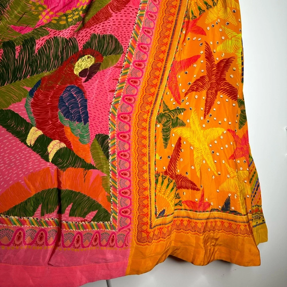 NEW FARM RIO Mixed Scarves Midi Skirt In Multicolor Size Medium - Picture 7 of 16